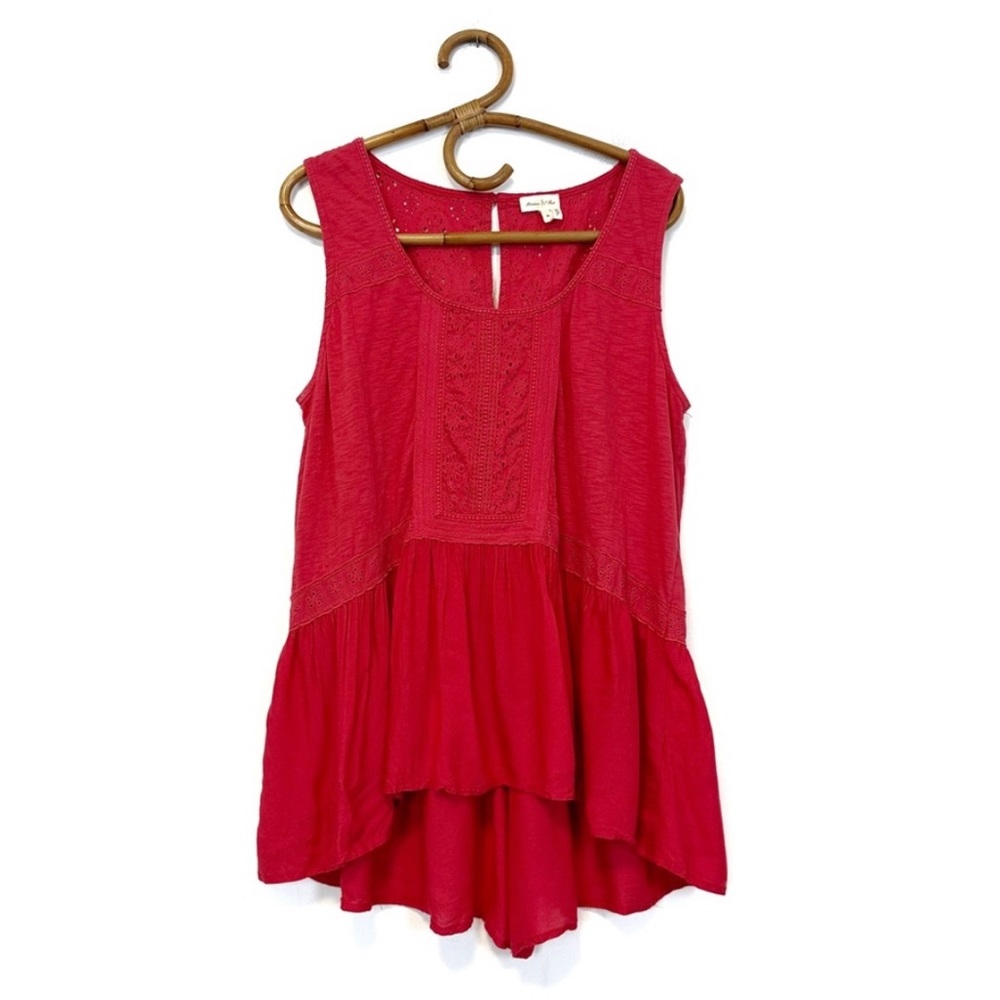 Anthropologie | Meadow Rue | Embroidered Peplum Tank Size XL